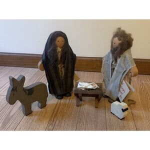 Vintage FOLK ART Nativity Lizzie High Christmas Pageant Mary Joseph Jesus NWT